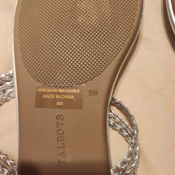 Talbots Cece Toe Loop Silver Braided Women's Sandals Size 8 NWOT - Picture 6 of 7